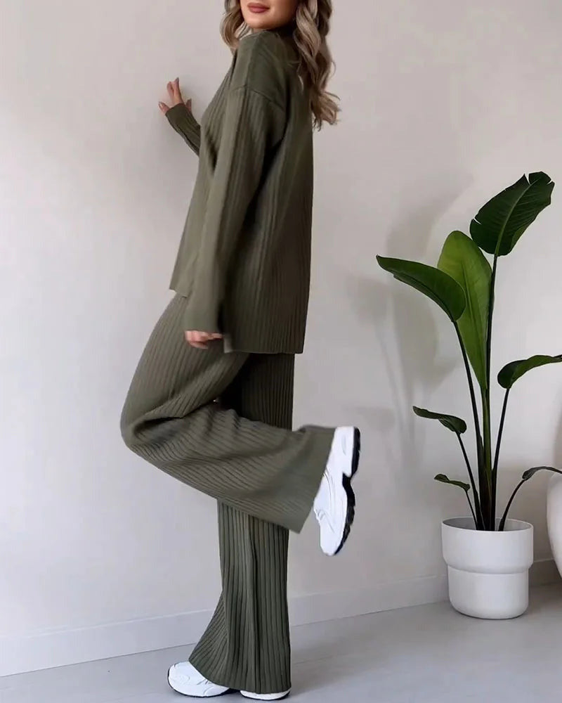 Eva™ - Set de două piese casual cu fente elegant