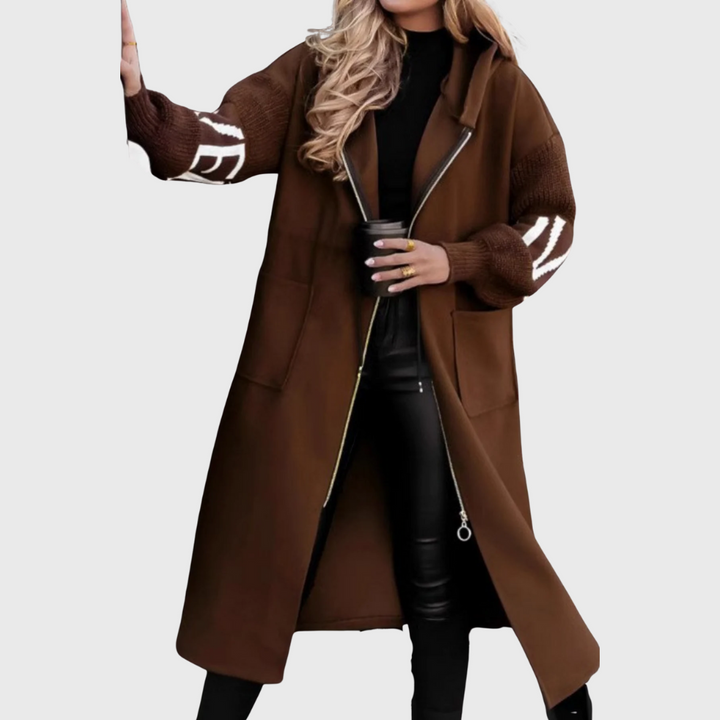 Jachetă pentru femei cu mâneci din tricot